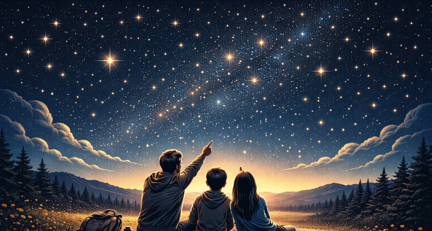 family stargazing night